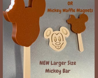 Mickey Ice Cream Bar Magnet | Fish Extender | Cruise Ship Magnet | Gift Exchange | Fridge Magnet | Waffle | FE | 3d Printed | Pixie Dust