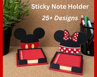 Sticky Note Holder | 3d Printed | Theme Park Inspired | Desk Organization | Office Supplies | Mickey Inspired | Unique