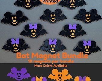 Halloween Mouse Bat Magnets, 3D Printed Halloween Magnets, Cute Cruise Door Magnet, Halloween Party Favor, Classroom Decor, Pixie Dust Gift