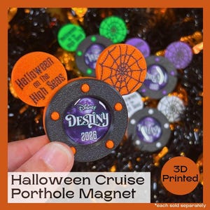 Halloween on the High Seas Porthole Magnet | 3D Printed Cruise Door Magnet | Fish Extender Gift | Pixie Dust | Cruise Keepsake | 2026