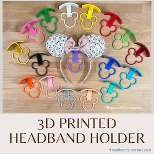 Exhibidor de orejas de ratón para pared / Diadema / Exhibidor de orejas de Mickey / Almacenamiento de orejas / Soporte para moños / Exhibidor de pared impreso en 3D / Soporte para diadema
