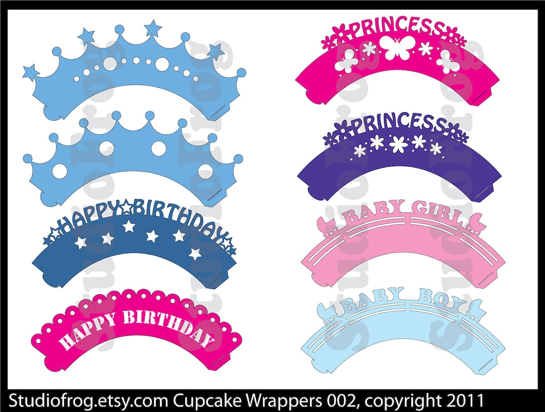 Cupcake Wrappers SVG Bundle 002 Updated Etsy