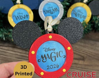 Mouse Head Porthole Ornament | Fish Extender | Cruise Ship Ornament | Gift Exchange | FE | 3d Printed | Pixie Dust | Ornament Exchange