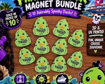 Franken-Duck Magnet Bundle | 3D Printed Halloween Magnets | Cute Cruise Door Magnet | Pixie Dust Gift | Halloween Duck | Magnet Exchange