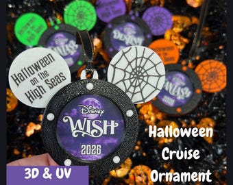 Halloween on the High Seas Ornament, Halloween Cruise Keepsake, Fish Extender Gift, Pixie Dust, 3D Printed Ornament, 2026