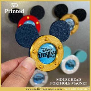 Mouse Head Porthole Magnet | Fish Extender | Cruise Ship Magnet | Gift Exchange | Fridge Magnet | Locker | FE | 3d Printed | Pixie Dust