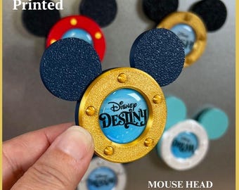 Mouse Head Porthole Magnet | Fish Extender | Cruise Ship Magnet | Gift Exchange | Fridge Magnet | Locker | FE | 3d Printed | Pixie Dust