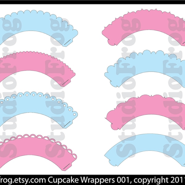 Cupcake Wrappers SVG Bundle 001 - Updated