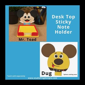 Mr Toad OR Dug Sticky Note Holder | 3d Printed | Theme Park Inspired | Desk Organization | Office Supplies | Disney Inspired | Unique