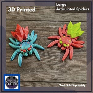 3D Printed Articulating Spiders, Flexi Fidget Toy, Party Favor, Student Gift, Birthday Boy or Girl - LARGE