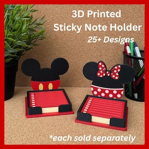 Sticky Note Holder | 3d Printed | Theme Park Inspired | Desk Organization | Office Supplies | Mickey Inspired | Unique
