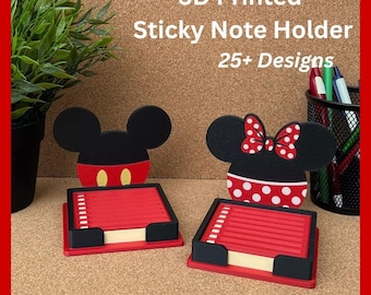 Sticky Note Holder | 3d Printed | Theme Park Inspired | Desk Organization | Office Supplies | Mickey Inspired | Unique