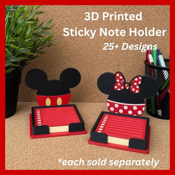 Sticky Note Holder | 3d Printed | Theme Park Inspired | Desk Organization | Office Supplies | Mickey Inspired | Unique