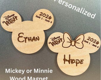 Personalized Wood Magnet | Fish Extender | DCL | FE | Pixie Dust | Magnet Exchange