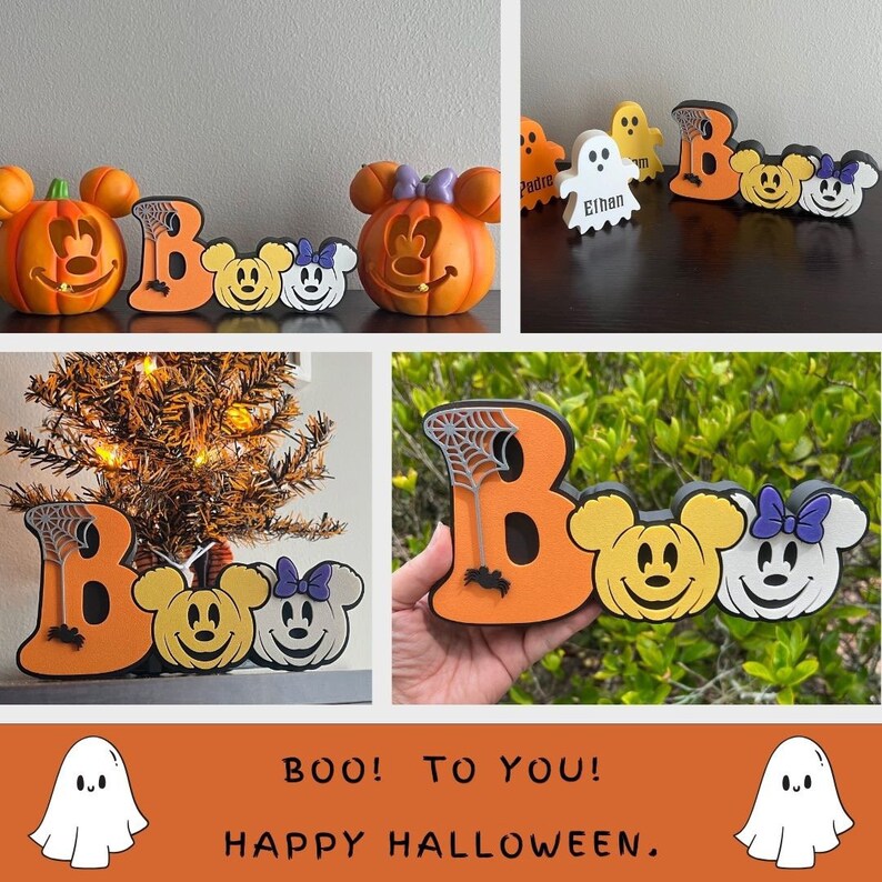 Boo Shelf Halloween Decor Tiered Tray Halloween Sign Teacher, Friend