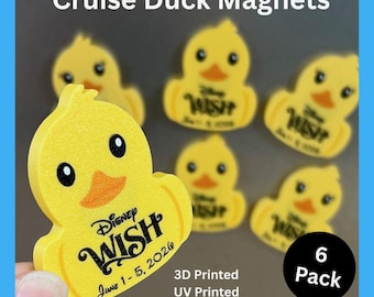 6 Pack Personalized Cruise Duck Magnets | Fish Extender | Magnet Exchange | DCL | FE | Pixie Dusting | Duck Exchange