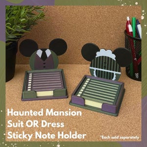 Haunted Mansion Sticky Note Holder | 3d Printed | Theme Park Inspired | Desk Organization | Gift | Office Supplies | Unique