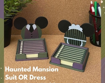 Haunted Mansion Sticky Note Holder | 3d Printed | Theme Park Inspired | Desk Organization | Gift | Office Supplies | Unique