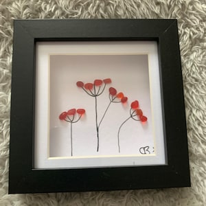 Seaglass picture - Red allium.