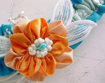 YOUR OWN  CUSTOM Wedding Garter tropical Caribe