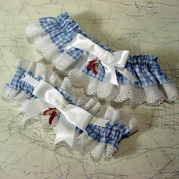 wedding garter set the Original Ruby Slipper  Wizard of Oz wedding Keep  and  Toss  a Peterene Design