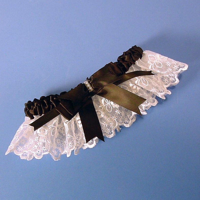 FRENCH MAID wedding garter a PETERENE original.Embroidered Lace
