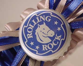 wedding garterROLLING ROCK Bottle Cap Garter  wedding  a Peterene Design