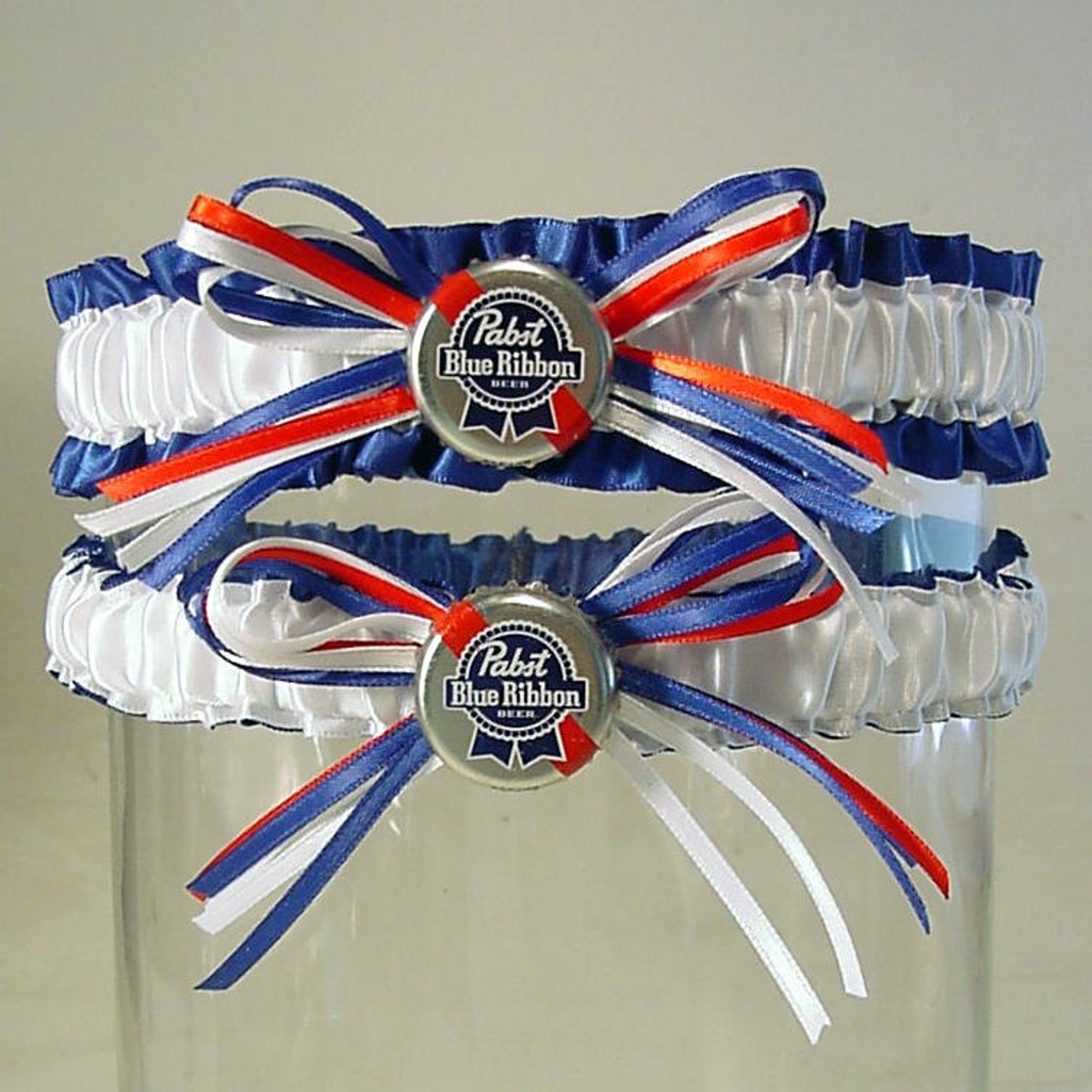 Wedding Garter Set PABST BLUE RIBBON Bottle Cap Garter Set Etsy