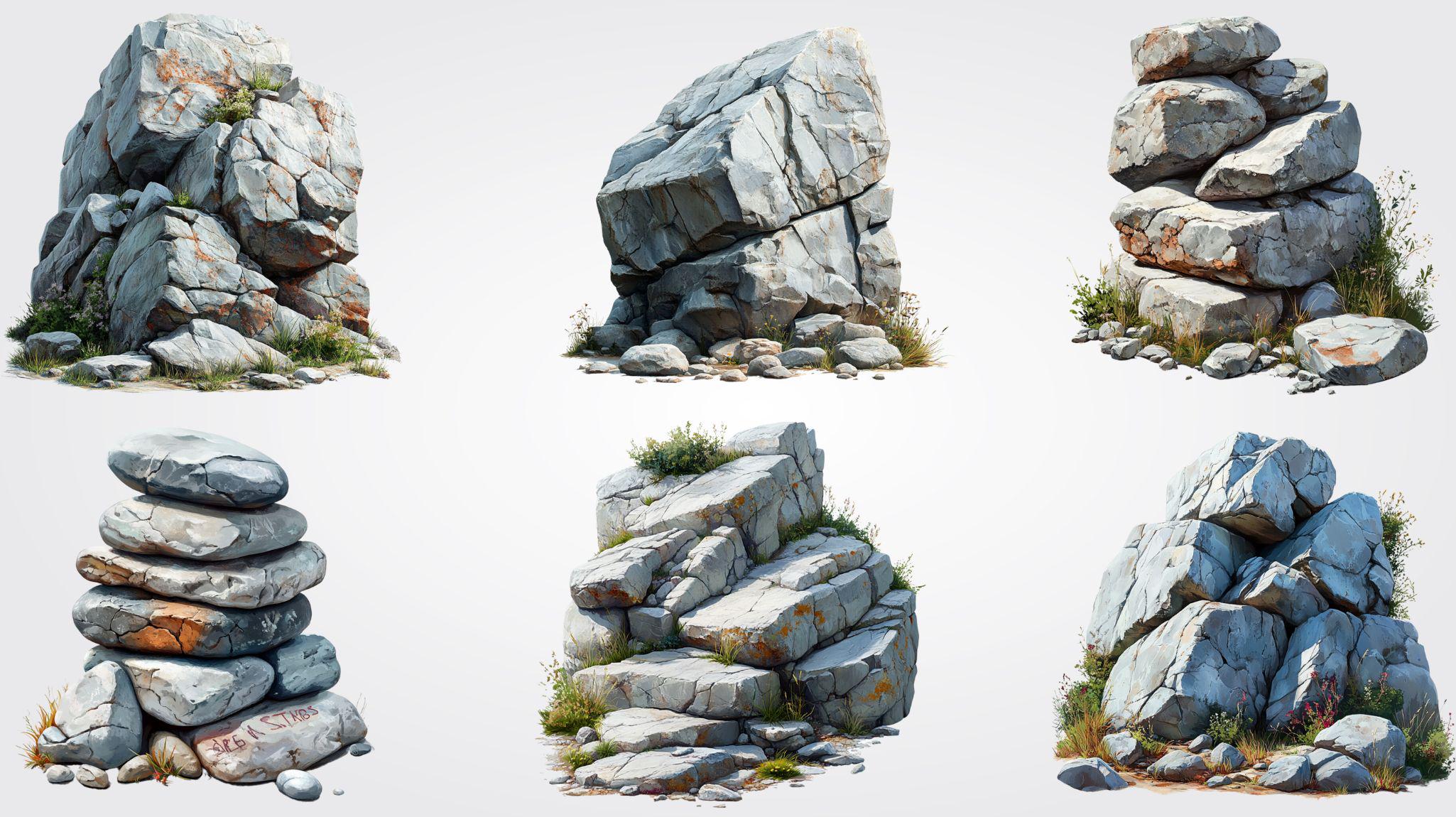 Rocks Clipart: Earthy PNG Images for Nature Designs (digital Download ...