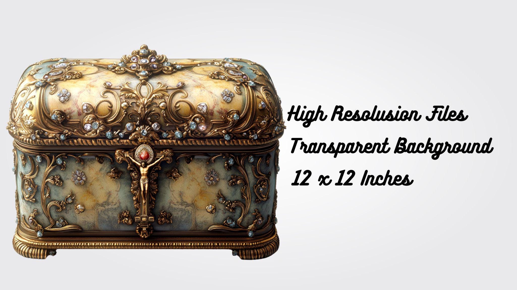Ornate Relic Box Clipart PNG, Gothic Vintage Jewelry Box Digital ...