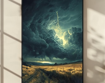 Dramatic Thunderstorm Cloud Print: Moody Nature Wall Art (Digital Download)