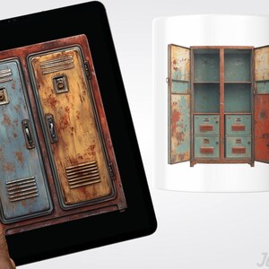 Retro Lockers Rusted PNG Set – 20 Industrial Grunge Cliparts - Etsy