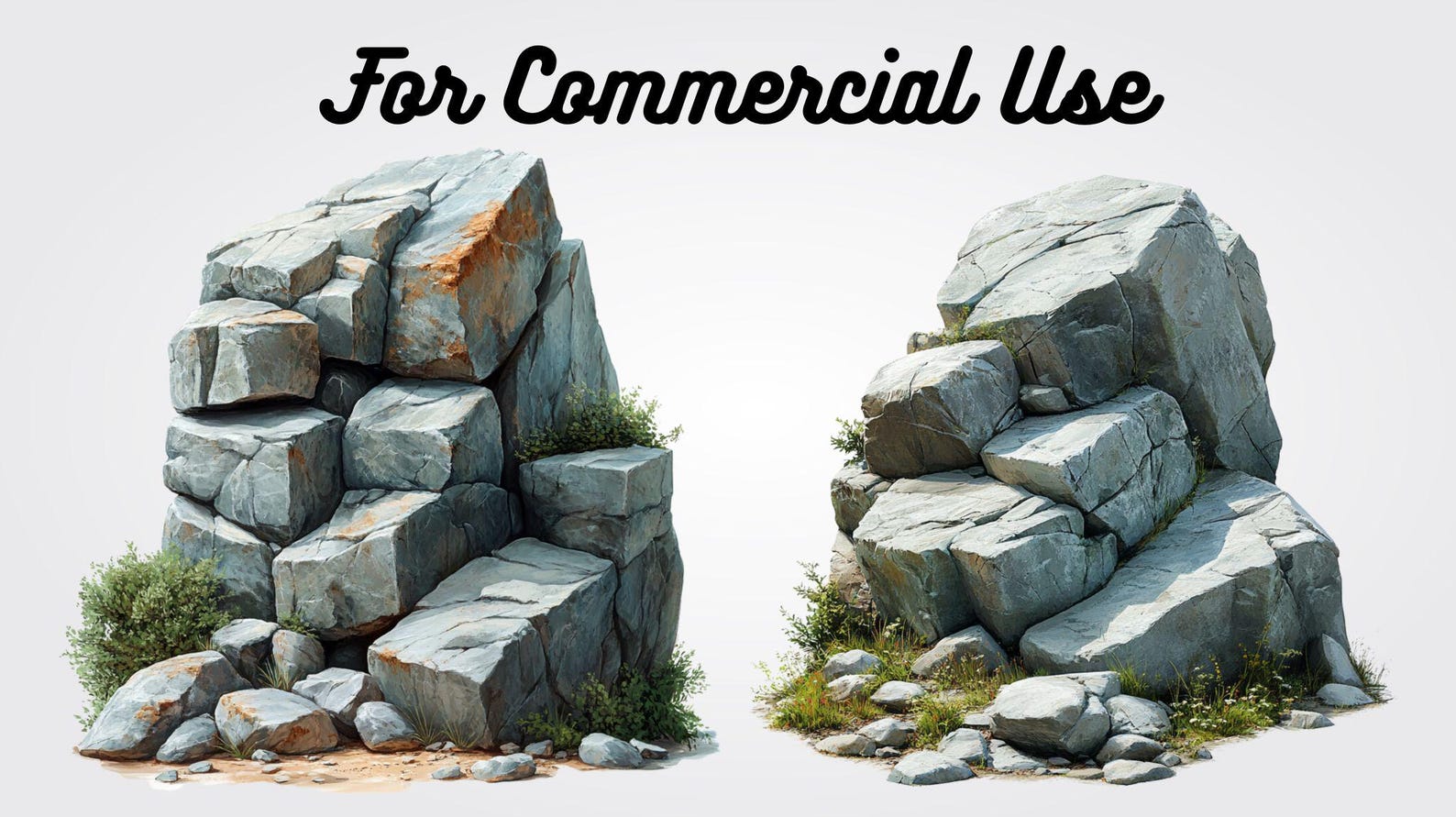 Rocks Clipart: Earthy PNG Images for Nature Designs (digital Download ...