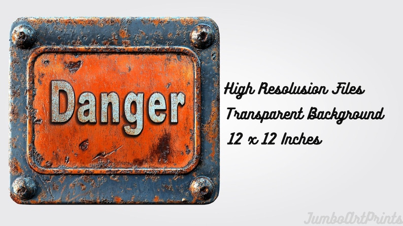 Rusty Danger Sign Clipart PNG - 20 Grunge Industrial Hazard Labels - Etsy