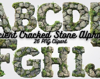 石のフォント、石の文字、石の文字を PNG として - Etsy 日本