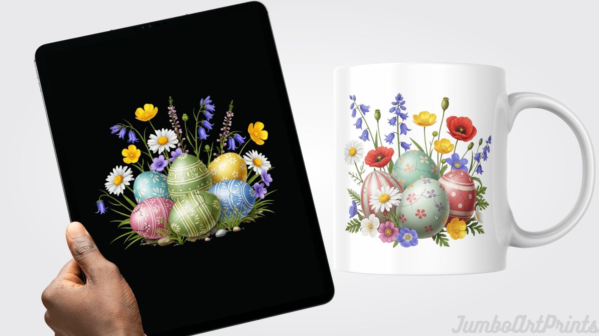 Easter Eggs Wildflowers Clipart PNG Bundle, Floral Spring Egg ...