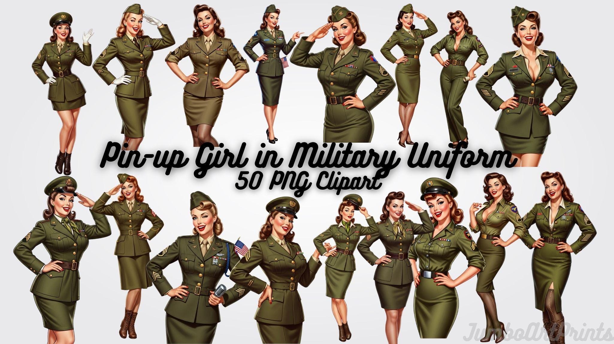 Pinup girl military - Etsy México, image size:2050x1150