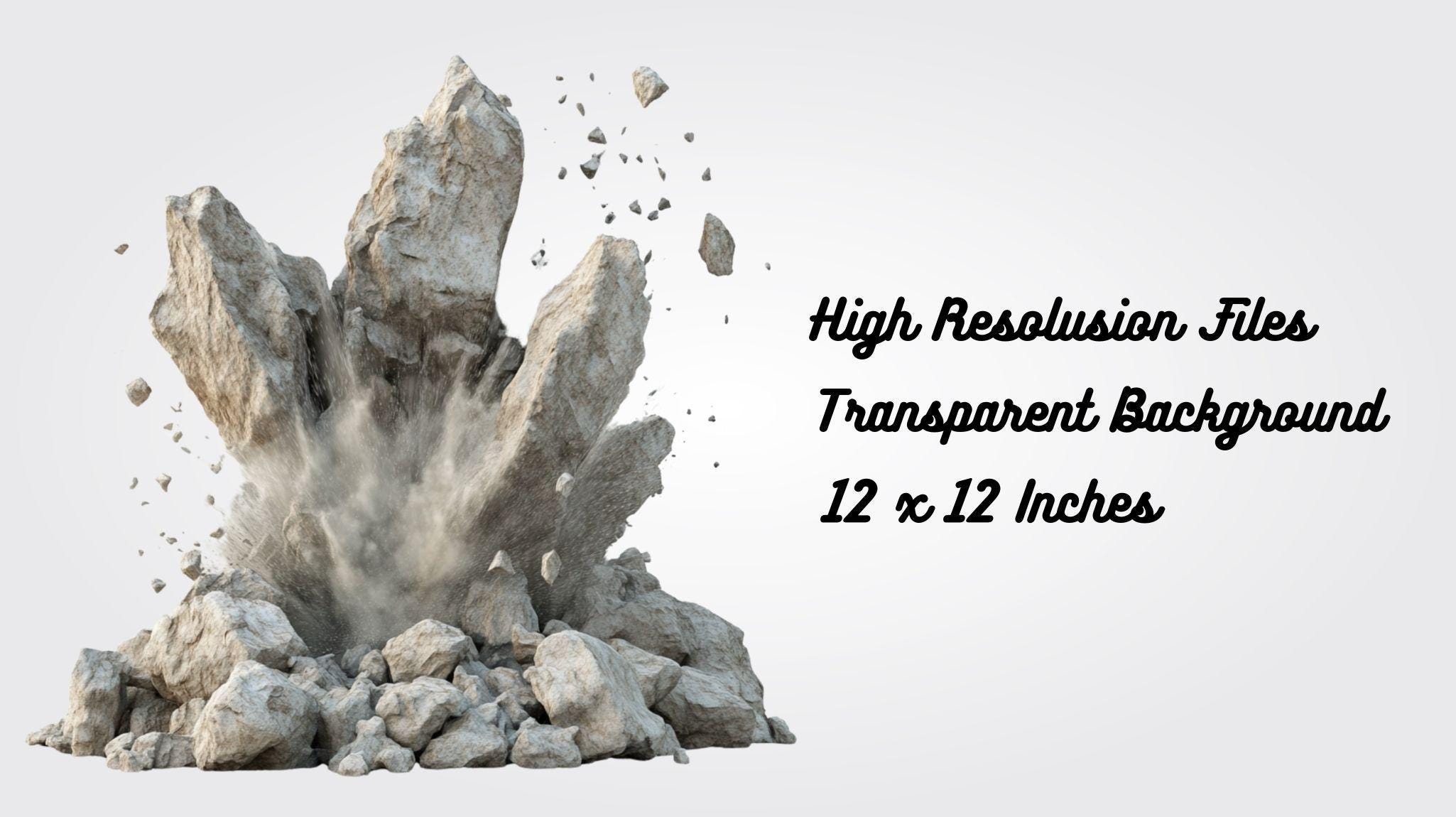 Dynamite Exploding Down The Rocks Dynamite Explosion Stones Clipart: Rock Blast PNG (digital Download) - Etsy