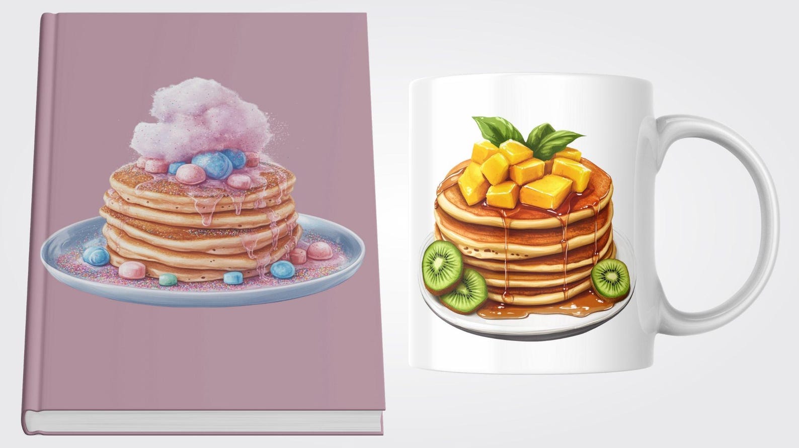 Pancakes Clipart: 30 Toppings PNG Images (digital Download) - Etsy