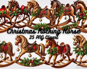 10 クリスマス ロッキング ホース おもちゃ クリップアート