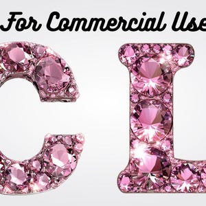 Pink Diamond Alphabet Clipart: 26 Luxe PNG Images (12x12 Inch) - Etsy