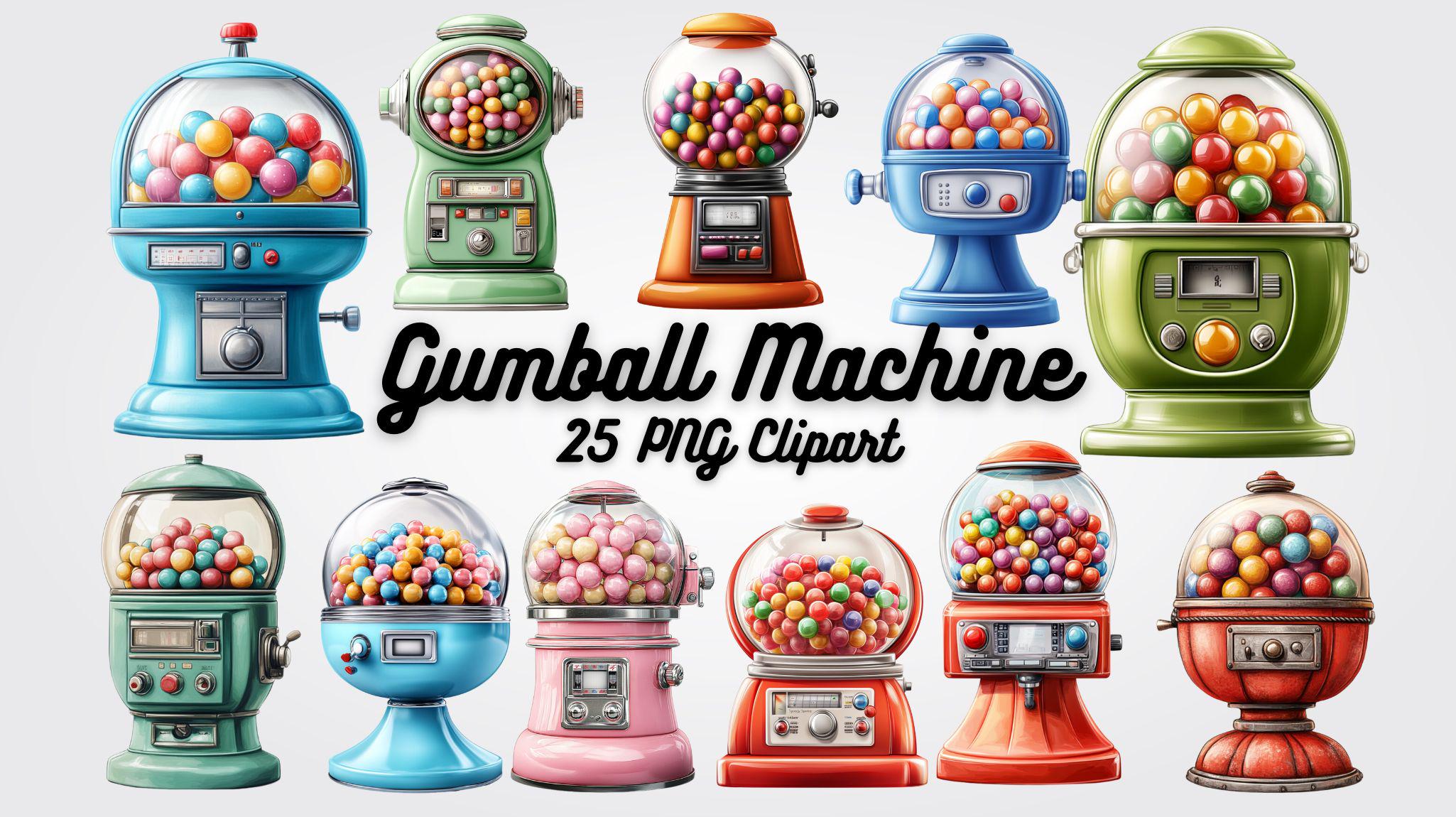 Gumball Machine, Red Dispenser With Colored Bubble Gums And Sweets. Vector  Cartoon Set Of Empty Vending Machine And Full Of Round Chewing Candies  Isolated On White Background Royalty Free SVG, Cliparts, Vectors,, image size:2050x1150