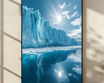 Greenland Glacier Sunrise Print: Turquoise Ice, Arctic Landscape (Digital Download)