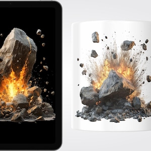 Dynamite Explosion Stones Clipart: Rock Blast PNG (digital Download) - Etsy