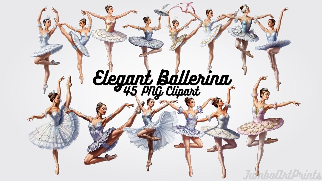 Elegant Ballerina Clipart PNG - Ballet Art for Invitations ...