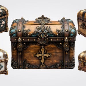 Ornate Relic Box Clipart PNG, Gothic Vintage Jewelry Box Digital ...