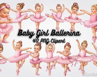 Clipart PNG de bebê bailarina - Ilustrações de bailarina rosa