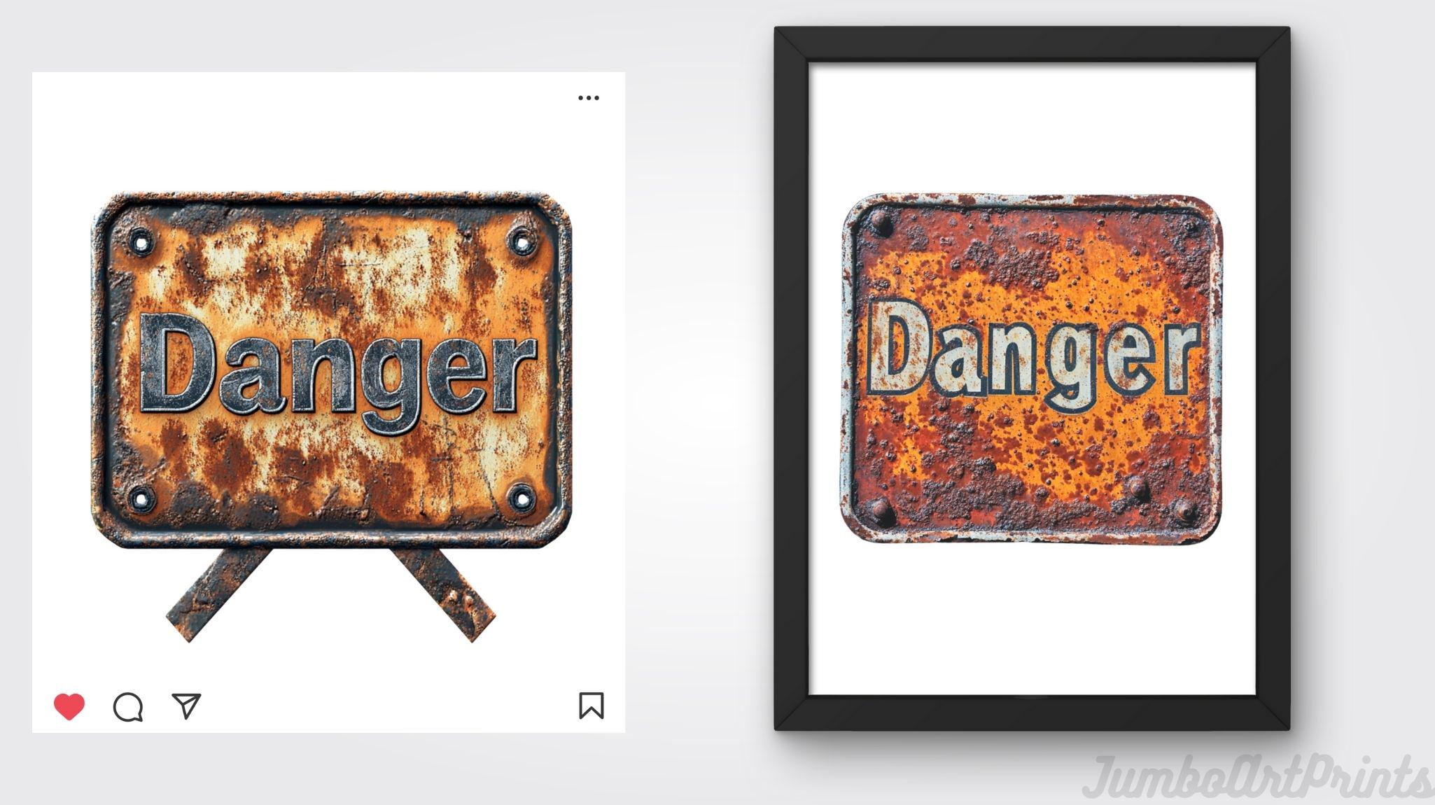 Rusty Danger Sign Clipart PNG - 20 Grunge Industrial Hazard Labels - Etsy