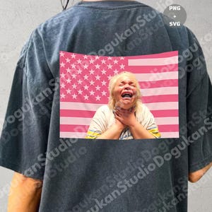 Trisha Paytas roze Amerikaanse vlag, png, vintage esthetisch ontwerp, grappige grafische popcultuur, retro digitale kunst voor fans en verzamelaars