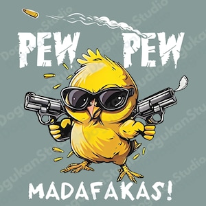 Pew Pew Madafakas Huhn Liebhaber PNG, lustiges Huhn Meme Design mit Vintage Gamer Vibes für digitalen Humor und Kultästhetik-Fans